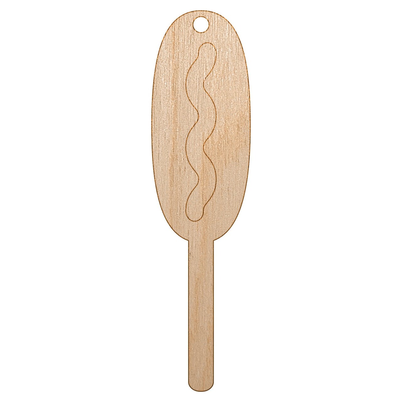 Corn Dog Unfinished Craft Wood Holiday Christmas Tree DIY Pre-Drilled Ornament
